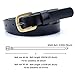 Vonsely Genuine Leather Casual Belt, 2 Sizes Choice Narrow Womens Belts for Dresses, Green Bronze Alloy Buckle, Black Belt 105CM