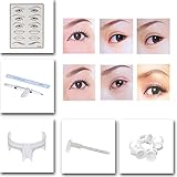 DZT1968 Permanent Makeup Microblading Eyebrow Tattoo kit Pen Needle Paste Skin Ruler White