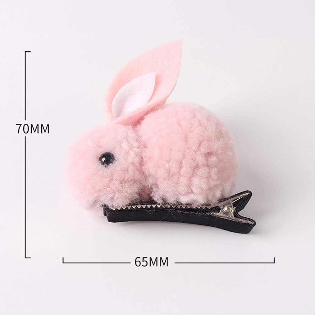 Lurrose 8pcs Rabbit Hair Ties and Bunny Hairpins Elastic Hair Ring Ponytail Holders Barrettes Easter Hair Accessories for Baby Girls - Image 5