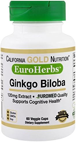 EuroHerbs™, Ginkgo Biloba Extract, Euromed Quality, 120 mg, 60 Veggie Capsules