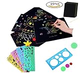 15pcs Kids Premium Rainbow Scratch Kit 10 BIG 11