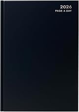 Karrma 2026 A4 Day to Page Diary Black Hardback with Ribbon Marker view 1