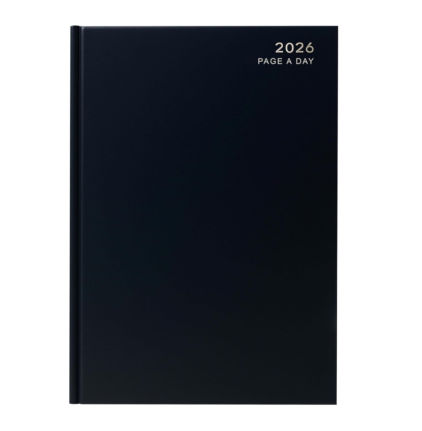 2026 A4 Day to Page Diary Black with Full Page for Saturday and Sunday Hardback Cover & Ribbon Marker, Year Planner for Business, Office, Home, Traveling, Organization