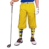 Golf Knickers Yellow Cotton (Plus Fours) for Men