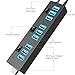 USB 3.0 Hub, Hhusali USB 3.0 SuperSpeed 10-Port Hub with Power Switches,LED Indicator and Power Adapter