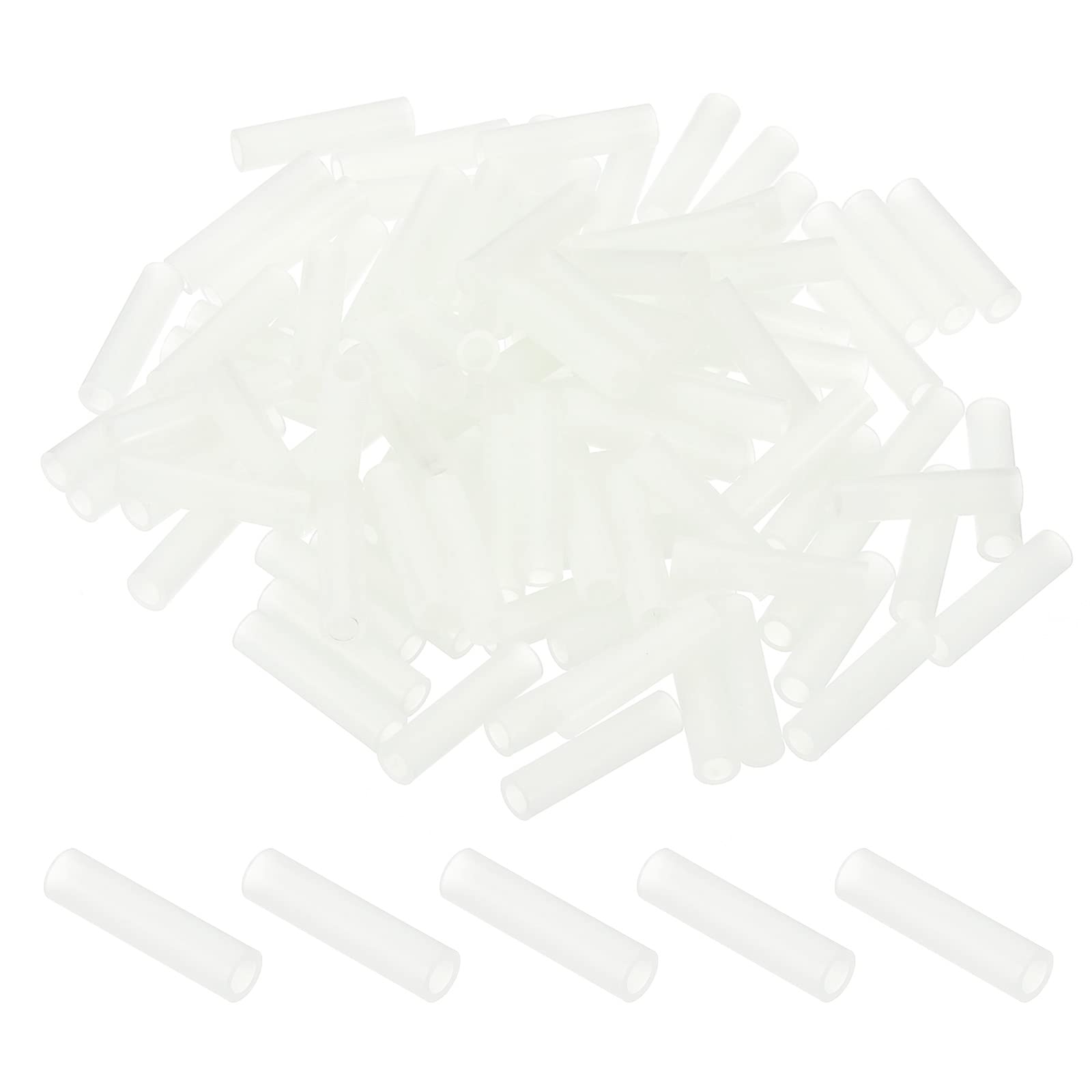 PATIKIL 3.2mm ID x 5mm OD x 20mm L Round Spacers Washers, 100 Pack Nylon Standoff Gaskets for M3 Hardware Screws Bolts for 3D Printer Electrical Outlet, White