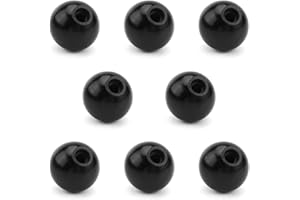 5Pcs Black Threaded Ball Knobs, 1 1/6" Dia Ball Knob Female, 5/8" Thread Depth, 1/16" Thread Pitch, 1/3" Thread Dia Female Th