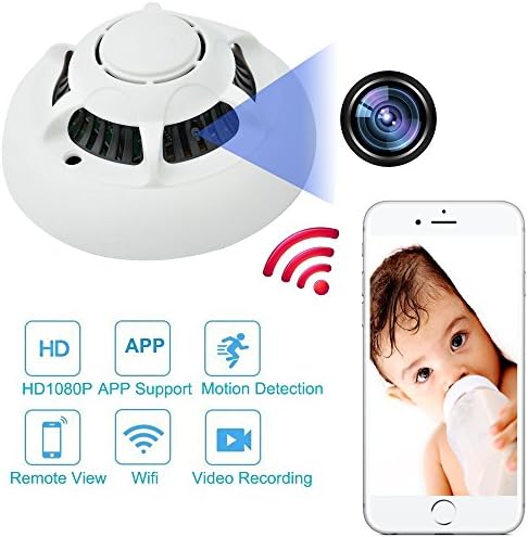 UFO Spy Camera Wifi Wireless Camera Detector Security System HD Camcorder 1080P Hidden Camera DV APP Remote Control Cam with Motion Detection Surveillance Cameras for Home Office