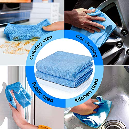 Kitchen Cleaning Brush Set Tools Dish Brush Cleaning Brush with Replacement Head (1 Bristles +3 Sponge Heads),Bottle Cleaning Brush,2 x Microfiber Cloths, for Kitchen or Bathroom Household