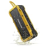 Poweradd MusicFly Indoor/Outdoor Portable Wireless Bluetooth Speakers, 36W Loud Volume, Dynamic Stereo, IPX7 Waterproof, Sandproof, Shockproof, Built in Mic, 24 Hours Playtime, Yellow