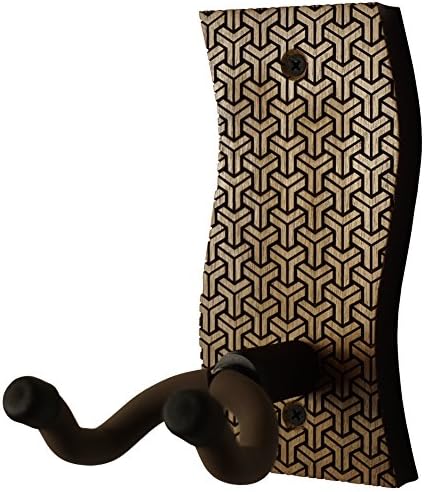 Guitar Hanger - Laser Cut & Engraved Guitar Hanger - Great for All Guitars! Solid Maple or Walnut Wood and a Beautiful Engraved Design. Made in USA! (SW - Geo - Walnut)