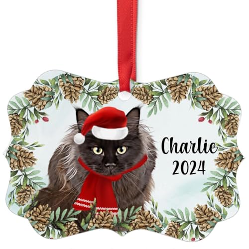 Black Maine Coon Cat Christmas Ornament 2024
