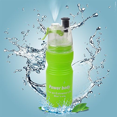 BPA Free Bike Sports Humidifier Spray Water Bottle (Green Small)