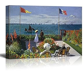 Famous Painting of Garden at Sainte Adresseby Claude Monet