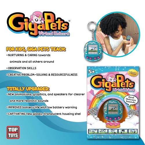 Giga Pets Angelic Unicorn Digital Pet Interactive Toy, Upgraded