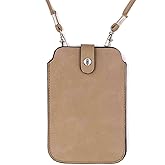 Leather Neck Pouch for Phone (Style 3) - Khaki