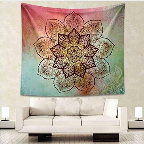 Singyico Indian Elephant Tapestry, Hippie Tapestries, Tapestry Wall Hanging, Indian Black &amp; White Tapestry , Bohemian Dorm Decor Mandala Tapestries (150130CM（6051inch, 9-Flower)