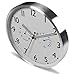 Large Indoor/Outdoor Wall Clock - Weather Monitoring Clock - Universal Quartz Non-Ticking & Silent 12-Inch Shower Wall Clock - Silver - by Utopia Home