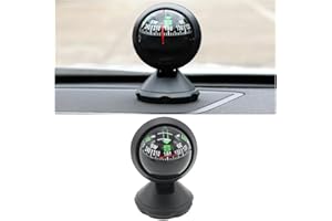 TSUGAMI Car Compass Ball, Dash Mount Adjustable Compass Ball with Bottom Stick, Navigation Hiking Direction Pointing Guide Ba
