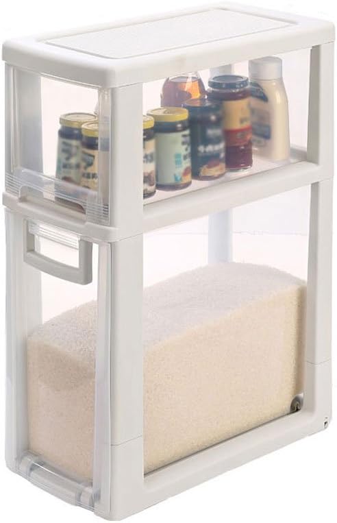 ZWJ Storage Box 2 Layers 3 Layers 4 Layers Clear Plastic Drawer Kitchen Gap Storage Cabinets Narrow Cabinet Rack Bathroom Rack Medicine Box With Casters W-22cm (Size : 2 layer)