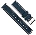 22mm Vintage Navy/Linen - Barton Quick Release - Top Grain Leather Watch Band Strap