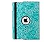 iPad Air Case,ULAK Synthetic Leather Case Cover for Apple iPad Air iPad 5 (2013 Model) With Inbuilt 360 Rotating Stand and Automatic Wake/Sleep Function (Aqua Blue Flower)