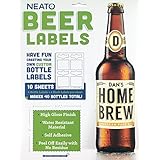 Neato Blank Beer Bottle Labels - 40 pack - Water Resistant, Vinyl, For InkJet Printers