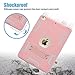 Dailylux New iPad 9.7 inch 2018/2017 Case,Three Layer Defender Heavy Duty Shock Absorption Rugged Hybrid Protective Case with Kickstand Cover for New iPad 9.7 Inch-Rose Gold+Grey