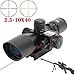 GOHIKING 2.5-10x40 Hunting Rifle Scope Dual Illuminated Mil-dot with Red Laser Combo Rifle Hangers