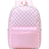 UREYMX Checkered Backpack - School Backpack for Kids, Large Capacity, Waterproof, Lightweight, Black