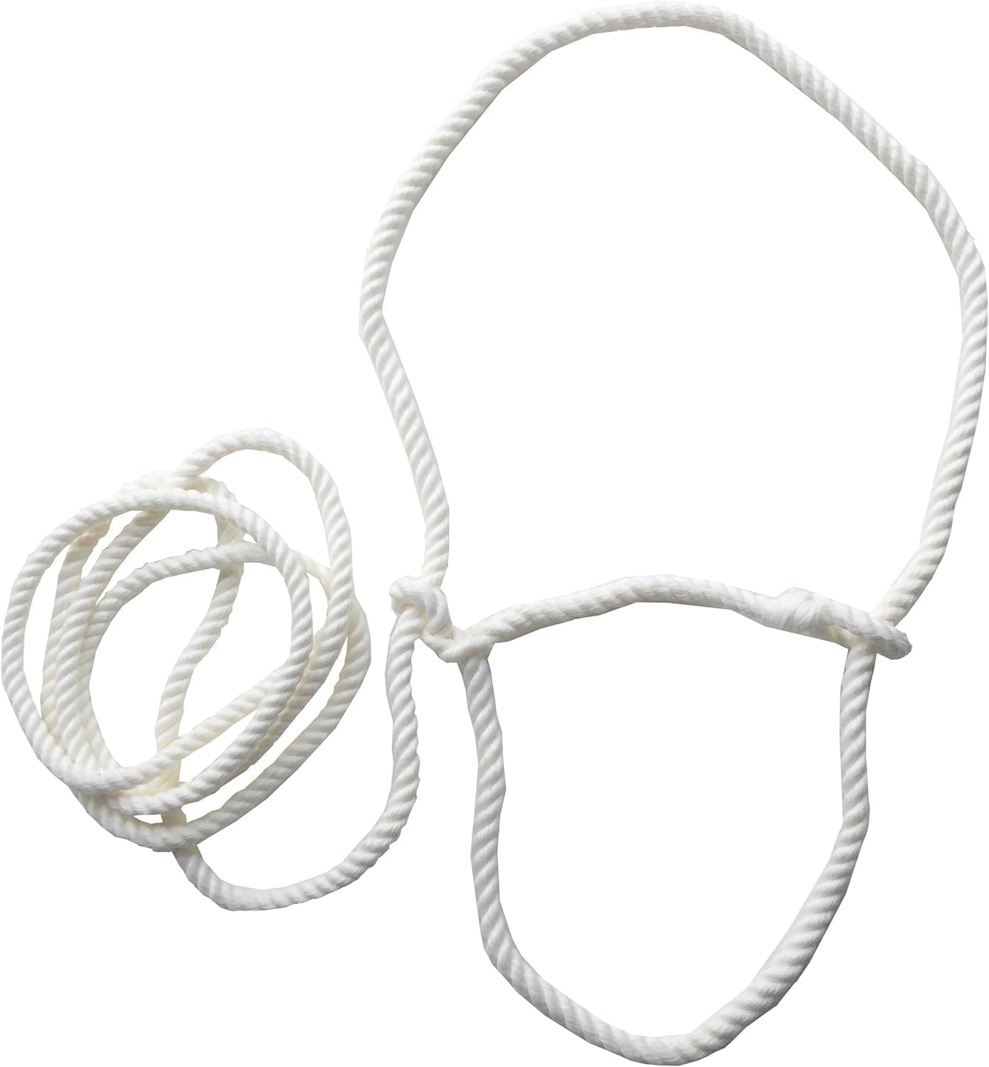 Equine Outlet Cotton Rope Halter for Ponies and Small Animals – Adjustable Lightweight Halter for Shetland, Section A, Sheep, Llama and Calf – Made in the UK (White)