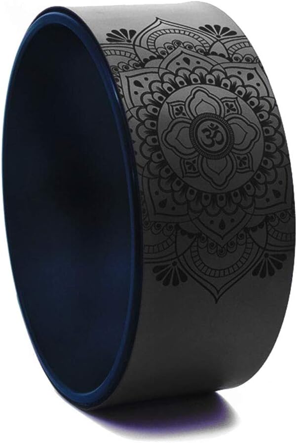 KedeLak Yoga Wheel TPE Yoga Circles Professional Wheel Waist Shape Bodybuilding ABS Gym Workout Back Training Tool for Back Pain Stretching Improve Back Bends,Release Tight Muscles (Black)