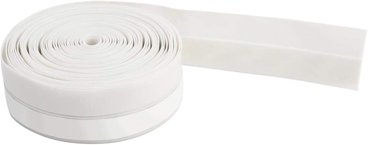 Bathroom Caulk Strip,5M 25mm Self-Adhesive Door Window Sound Insulation Dust Prevent Sealing Strip Sealant Tape Mildewproof Waterproof Sealing Tape for Kitchen (White) - Image 3