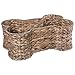 Bone Dry Pet Storage Collection, Bone Shape Hyacinth Toy Basket, Natural, Medium