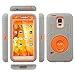 ULAK Galaxy S5 Case, Knox Armor Hybrid Rugged Heavy Duty Shockproof Protection Holster Case for Samsung Galaxy S5 with Built-in Rotating Stand and Belt Swivel Clip - Orange/Gray