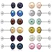 Gem Stone King Set of 12 Cultured Freshwater Pearl Stud Earrings with Sterling Silver Posts