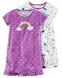 Carter's Girls' Toddler 2-Pack Dino/Rainbow Nightgowns