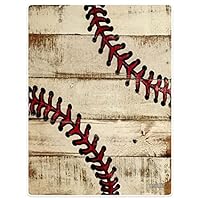 YISUMEI 60" x 80" Blanket Comfort Soft for Couch Tapestry Retro Wooden Baseball Style
