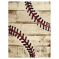 YISUMEI 60" x 80" Blanket Comfort Soft for Couch Tapestry Retro Wooden Baseball Style