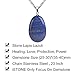 iSTONE Natural Gemstone Natural Lapis Lazuli Water Drop Pendant Necklace with Stainless Steel Chain 20 Inch