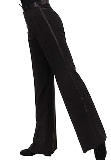 Agoky Herren Hose festlich Tanzhose Latein Ball Tanzsaal Tango Modern Salsa Trainingshose Seitenstreifen Tanzkleidung