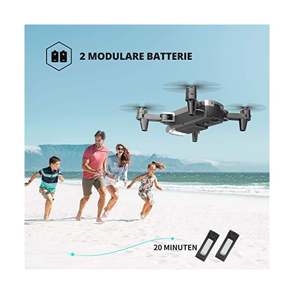 DEERC D20 Drohne mit Kamera HD 720P für Kinder,Faltbar RC Mini Quadcopter mit FPV WiFi Live Übertragung,2 Akku lange… – Bild 4