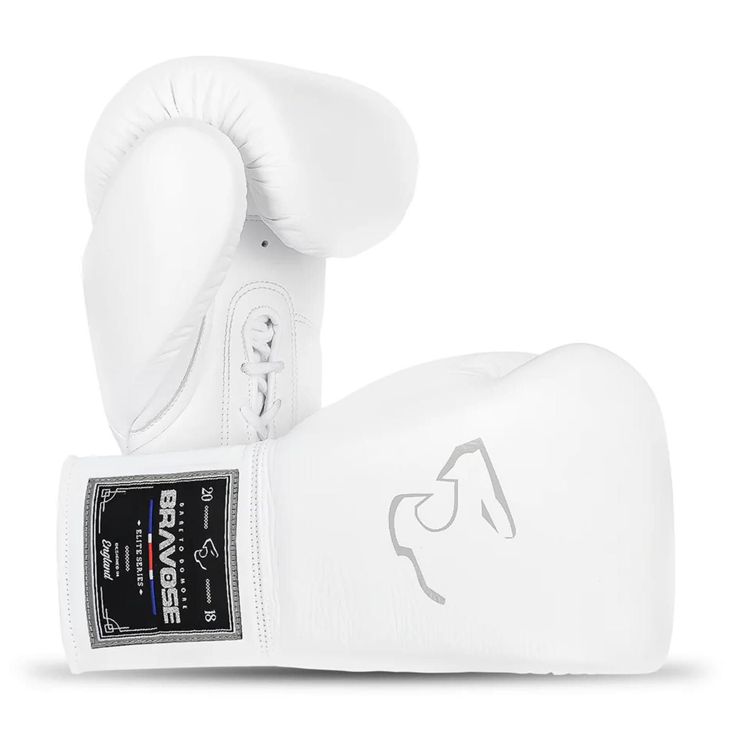 BRAVOSE Elite Pro Lace Up 14oz Boxing Gloves | Professional Leather Boxing Glove for Punching Training, Sparring, MMA Kickboxing, Muay Thai Made By Premium Cow Hide Leather | Bag Gloves for Men, Women