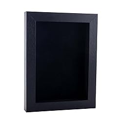 9x12 Shadow Box Frame Textured Black Wood | with a