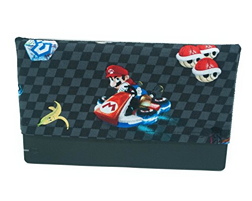 Nintendo Switch Dock Sleeve Cover Sock with Microsuede/Microfiber backing - Mario Kart