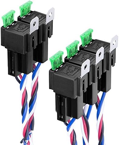Lanyifang 30/40 AMP Relay Harness Spdt 12V 5 Pin Car Relay Harness Kit with Sockets Wires SPDT Relay 40A Mounting