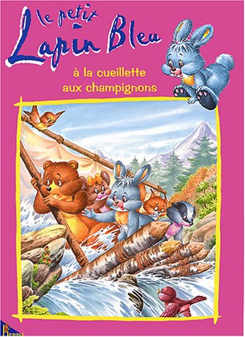 Le  petit lapin bleu à la cueillette aux champignons