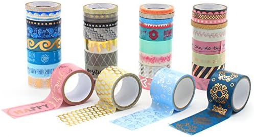 Yutian Washi Masking Tape Set of 40 Rolls,  Decorative Masking Tape Collection for DIY Crafts and Wrapping Office Party Supplies
