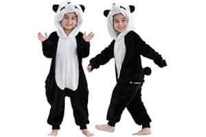 MICHLEY Animal Hooded Romper Kids Flannel Halloween Cosplay Costume 3-12T for Autumn Winter