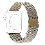 Apple Watch Band, Biaoge Steel Milanese Loop Replacement Wrist Band with Plated Case for Apple Watch 42mm Series 1 only(2015) (Match For Apple Watch Sport Gold 42mm) - Champagne Gold